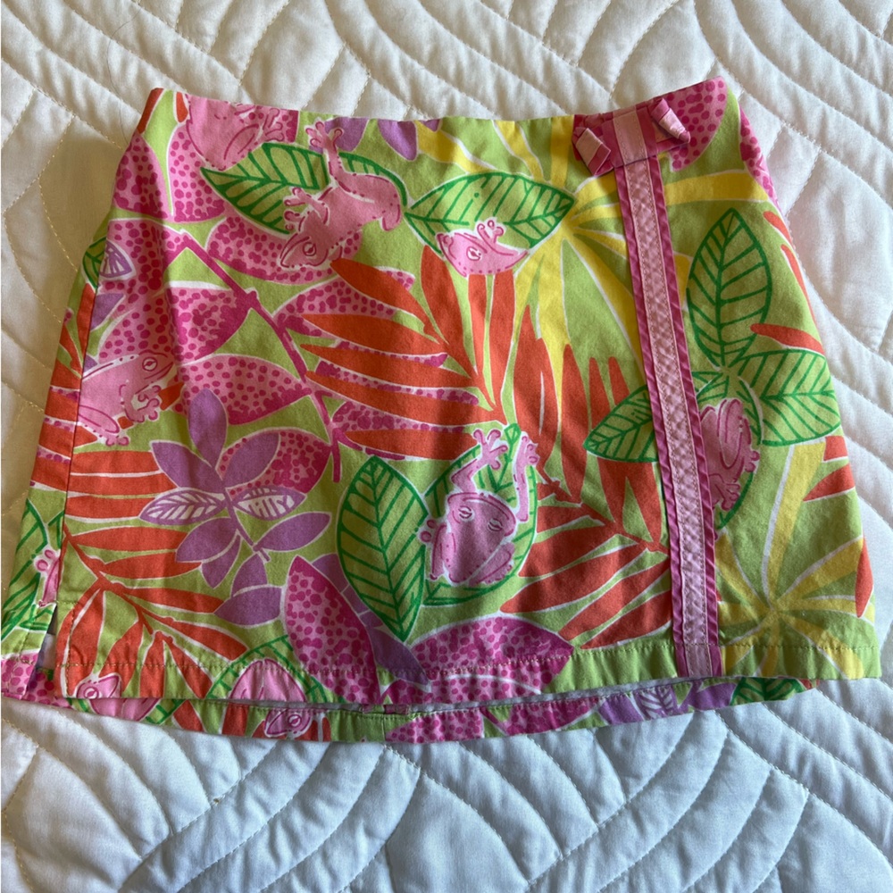 Girls Lilly Pulitzer Pink and Green Patterned Skort
